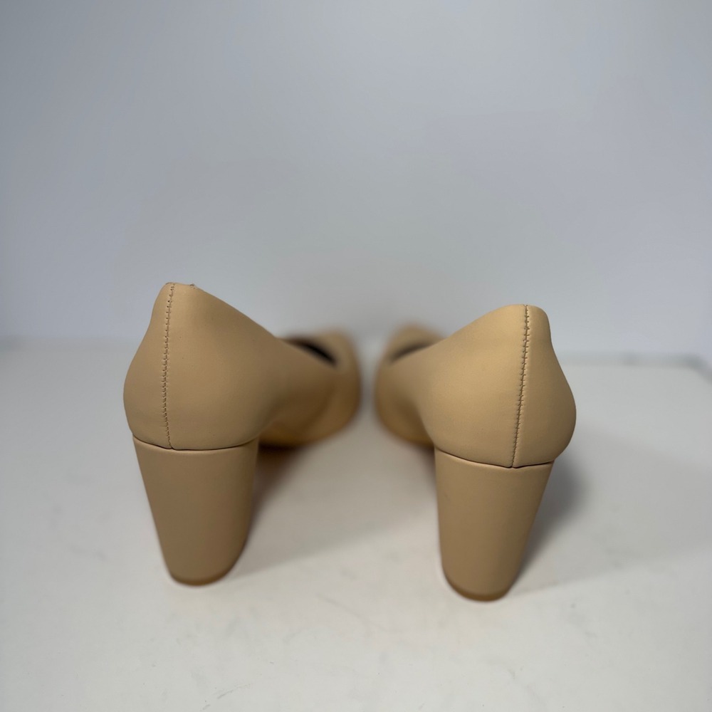 Chollima Womens Pointed Toe Block Heel Pumps Beige Tan Size 8.5 Business Dressy - Picture 6 of 11